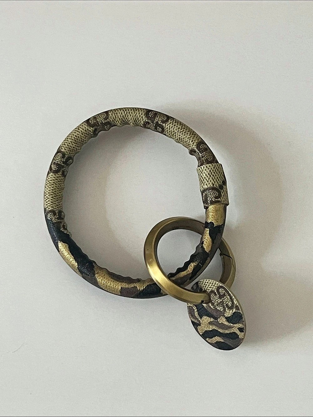 Gucci Patterned Upcycled Repurposed Key Ring-New with Tags- One of a kind - Picture 1 of 8